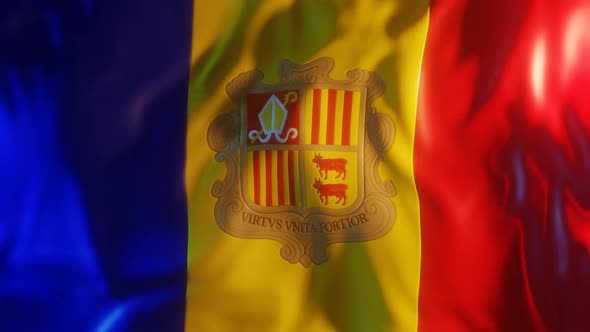 Andorra Flag with Edge Bump