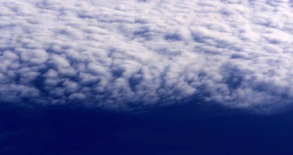 Blue Sky and Clouds from Plane, Real Time 4K