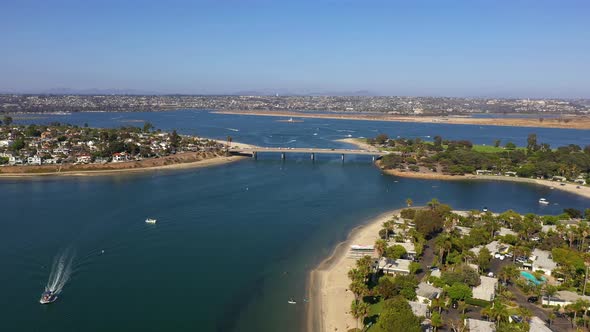 Mission Bay Including Crown Point, Vacation Isle, And Fisherman's Channel In San Diego, California -