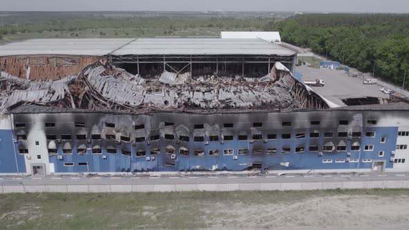 Bucha Ukraine  Warehouse Destroyed By War