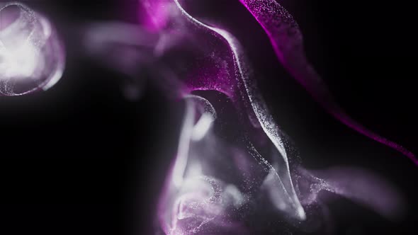 Violet And White Fluid Particles Abstract 4k Loopable