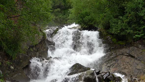 Waterfall in national park of Dombay