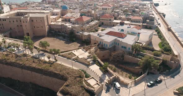 Aerial view of view Old City of Acre, Acre, Israel.