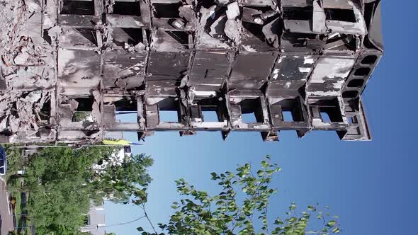 Vertical Video of the Destruction in Borodianka Ukraine During the War