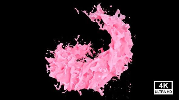 Strawberry Milkshake Splash Spiral 4K alt