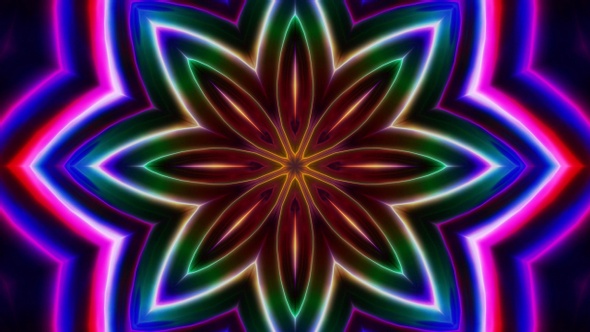 Blinking Colorful Light Kaleidoscope 4K 06