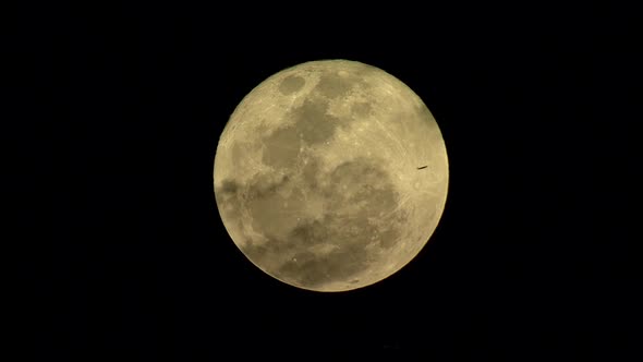 Full Moon with Airplane