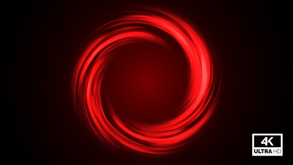 Abstract Red Neon Twirl Background Luminous Glowing Circles Looped V2