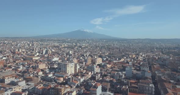 aerial view of Catania city near the main Cathedral