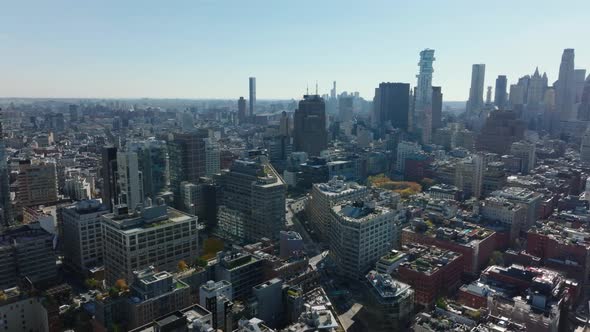 Slide and Pan Footage of Buildings in City