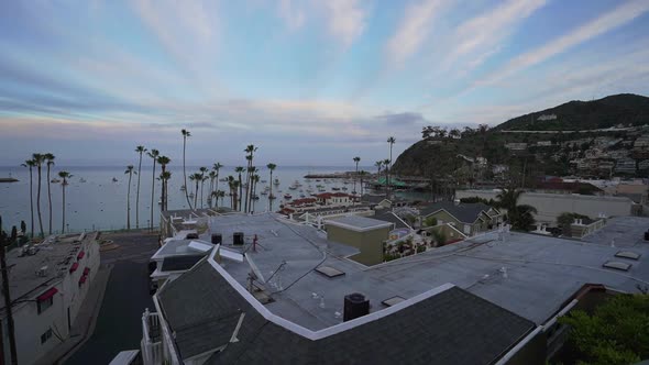 Timelapse Sunsetting on Catalina island looking at the harbour