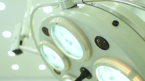 Surgical Lamp Closeup in a Modern Clinic