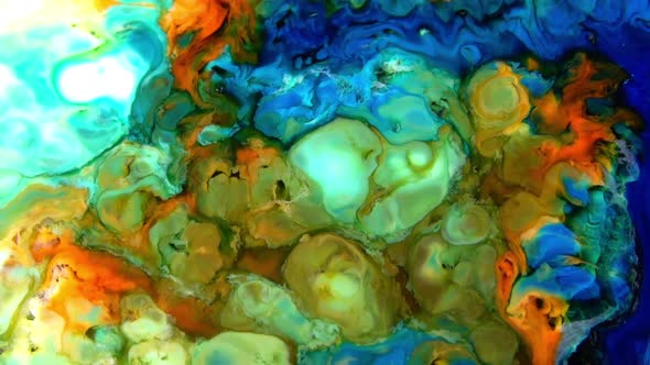 Liquid Colorful Paint Pattens Mix In Slow Motion 26