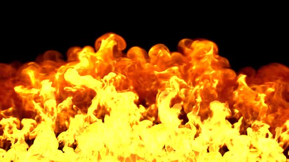 Super slow motion of fire on black background