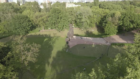 Kyiv, Ukraine: Babi Yar. Memorial Mass Murder of Jews. Aerial View, Flat,gray