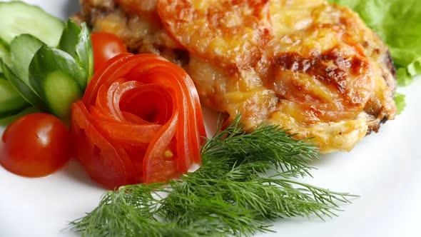 Fried Chicken Fillet with Vegetables