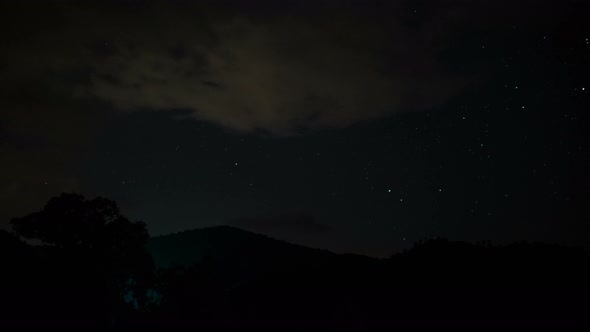 Night Sky With Mountain