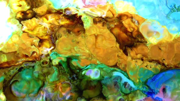 Liquid Colorful Paint Pattens Mix In Slow Motion 22
