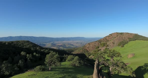 Flying low along Figueroa mountain to reveal Santa Ynez valley