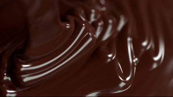 Super Slow Motion Shot of Pouring Meldet Chocolate at 1000Fps