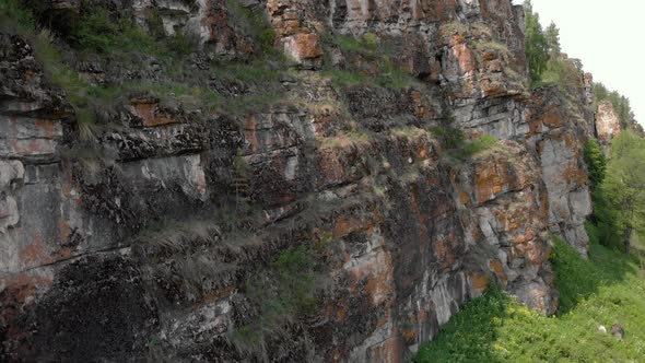 Rocks and forest from a height of birds