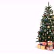 Christmas Tree Isolated on White Loopable Background With Space for Text or Logo - VideoHive Item for Sale