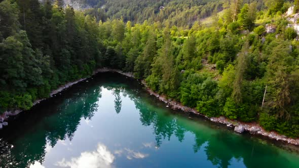 Beautiful Summer Landscape on the Lake Ödsee in the Mountains in Upper Austria Salzkammergut