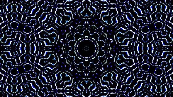 Bright abstract light governing blue color, kaleidoscope