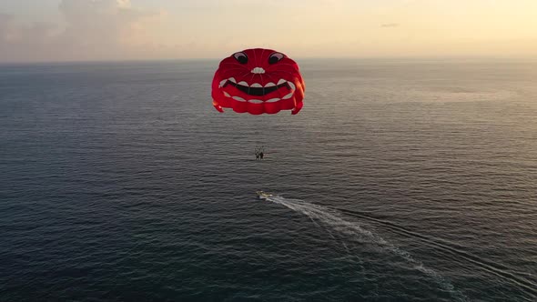 Water Sports Parasailing Turkey Alanya Filmed on a Drone