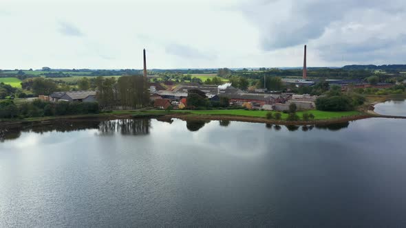 Flyover Over the Petersen Factory Grasten Denmark