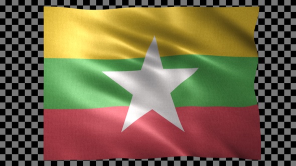 Myanmar waving flag looped