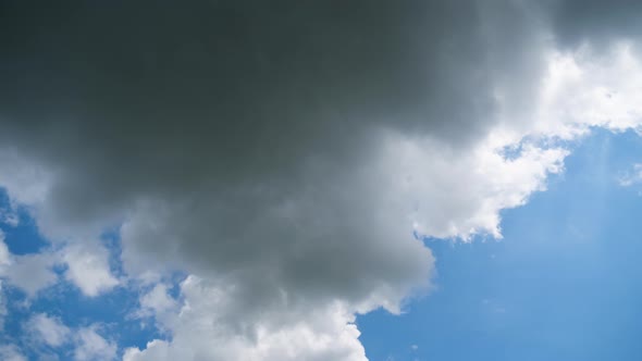 Clouds Move Smoothly in the Blue Sky. Timelapse