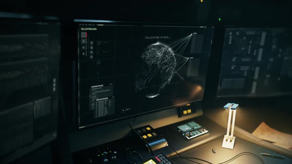 Computer software is processing collected intelligence for the military mission alt