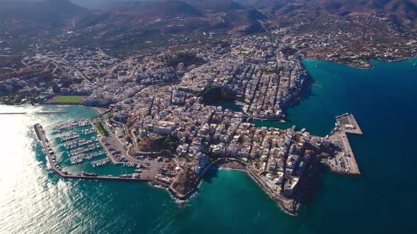 A Bird's Eye View of the Greek City of Agios Nikolaos