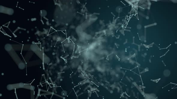 Abstract digital connection moving dots and lines / Videohive