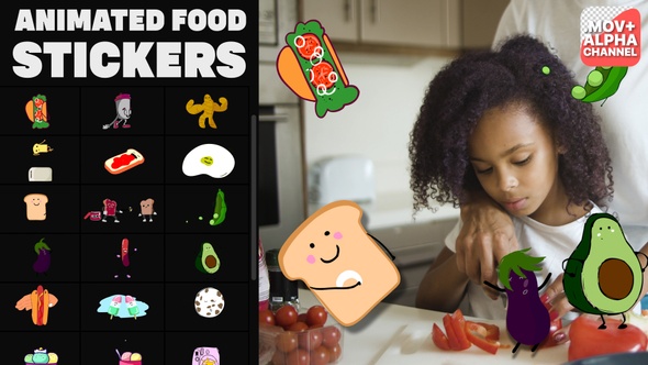 Animated Food Stickers | Motion Graphics
