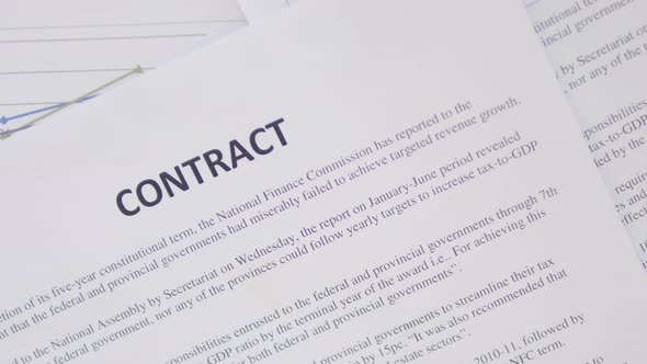 Top View of Contract Document