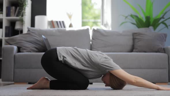 Woman Exercising at Home