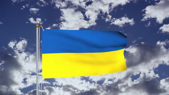 Ukraine Flag Waving 4k