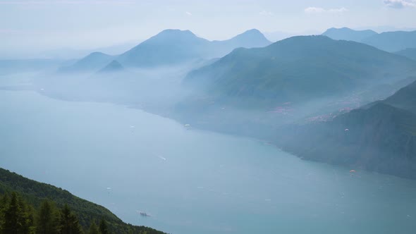 Lake Garda From Above in the Mist