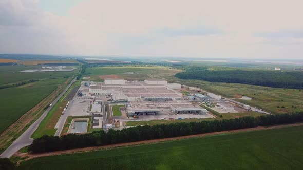 Aerial view of modern industrial complex