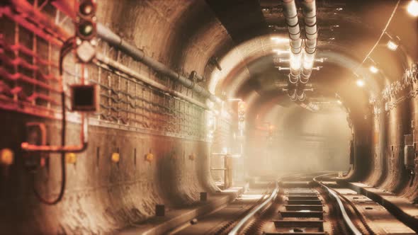 Dark Old Abandoned Metro Subway Tunnel