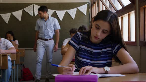 Teenagers in a school classroom