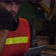 Industrial worker using walkie-talkie radio. - VideoHive Item for Sale