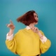 Model in Trendy Yellow Sweater Dances - VideoHive Item for Sale