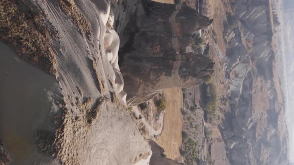 Vertical Video Cappadocia Landscape Aerial View