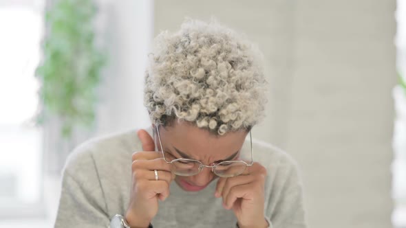 Close Up of Pensive African Woman Crying