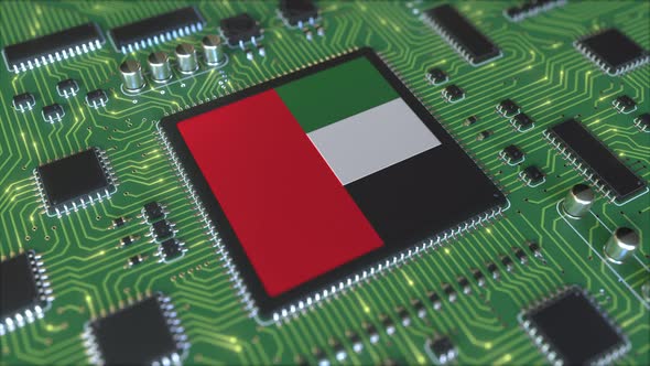 Flag of the United Arab Emirates on the Operating Chipset