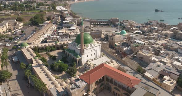 Aerial view of view Old City of Acre, Acre, Israel.