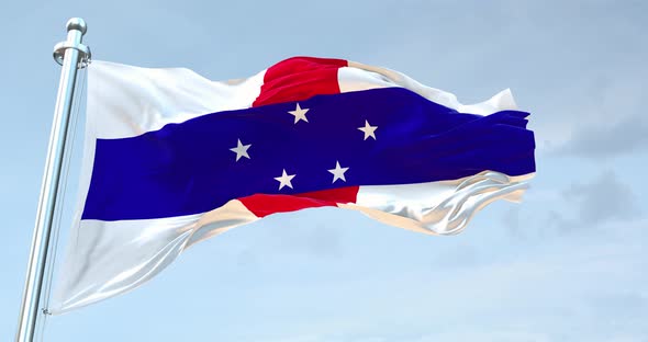 Netherlands Antilles  Flag Waving Loop  4 K